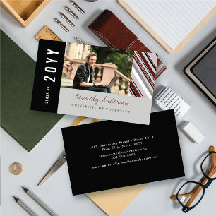 Klassische Preppy Nadelstreifen Moderne Abschlussf Telefonnummerkarte