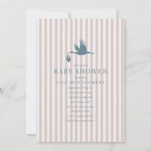 Klassische Preppy Seersucker Stripe Girl Baby Dusc Einladung