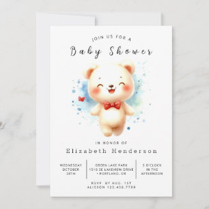 Klassische Printable Bear Baby Dusche Einladung