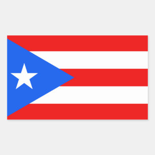 Klassische puerto-ricanische Flagge Rechteckiger Aufkleber