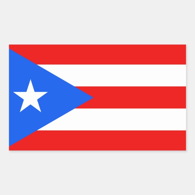 Klassische puerto-ricanische Flagge Rechteckiger Aufkleber (Vorderseite)