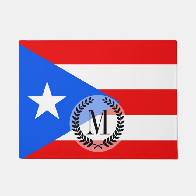 Klassische puerto-rikanische Flagge Fußmatte (Vorderseite)