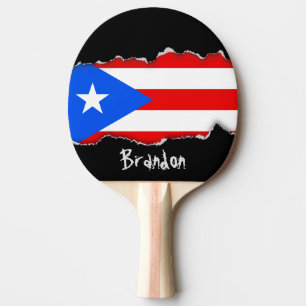 Klassische puerto-rikanische Flagge Tischtennis Schläger