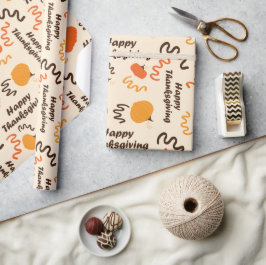 Klassische Pumpkins & Happy Thanksgiving Wünsche f Geschenkpapier