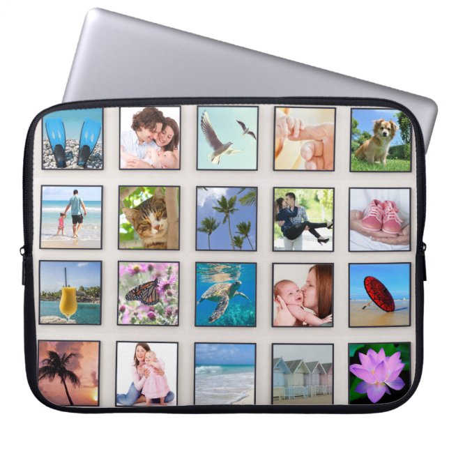 Klassische quadratische Rahmen-Foto-Collage Laptopschutzhülle (Vorderseite)