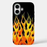 Klassische Racing Flames Button Streifen auf schwa