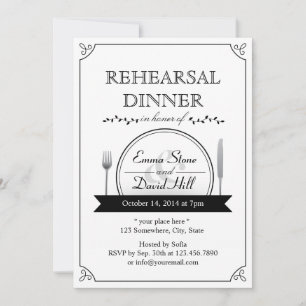 Klassische Rahmen Hochzeit Probe Dinner Einladunge Einladung