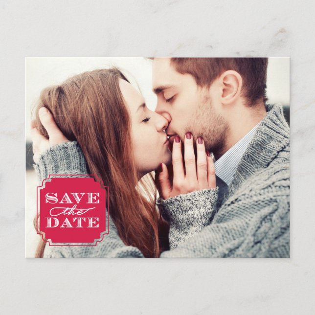 Klassische Rahmen Save the Date Postkarte (Vorderseite)