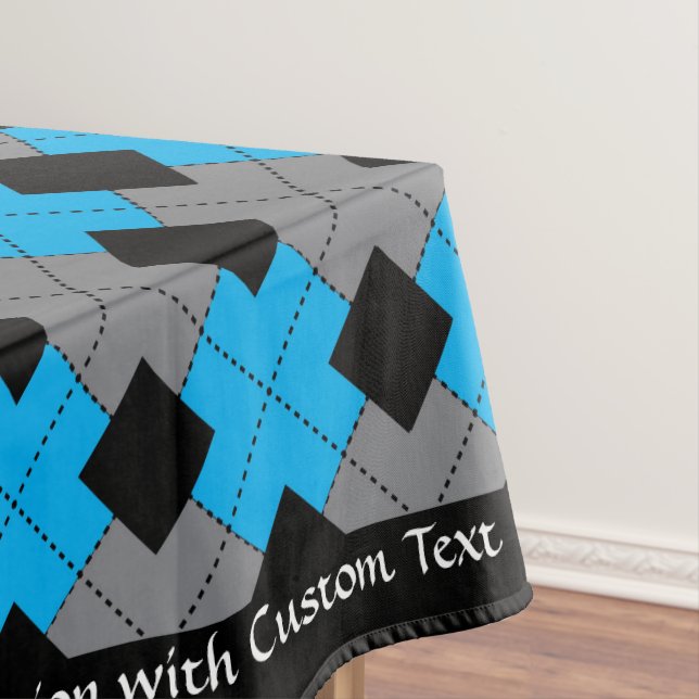 Klassische Raute Blue Black Diamond Personalisiert Tischdecke (Beispiel)