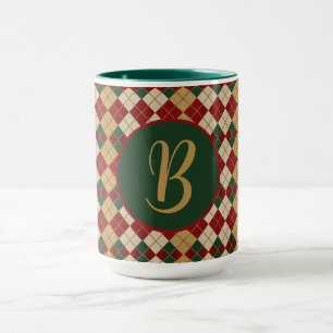 Klassische Raute, Weihnachten/Winter gemustert Tasse