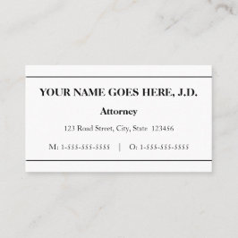 Klassische, rechtliche Berufliche Visitenkarte
