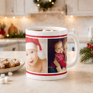 Klassische Red Stripe Ferien-Fotocollage Kaffeetasse
