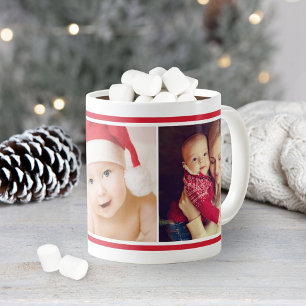 Klassische Red Stripe Ferien-Fotocollage Kaffeetasse