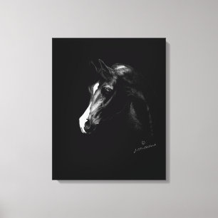 Klassische Reitkunst aus schwarzem Arabien (Kleine Leinwanddruck