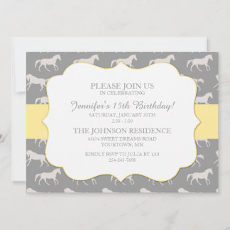 Klassische Reitmädchen Fünfzehnte Geburtstag Einladung