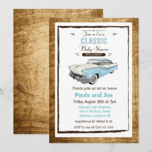 Klassische Retro-Autobaby-Party-Einladung Einladung