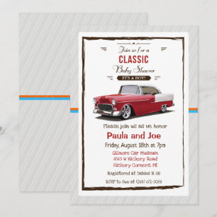 Klassische Retro-Autobaby-Party-Einladung Einladung