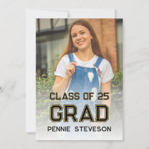 Klassische Retro-Foto-Lässig-Graduierungspartei Einladung
