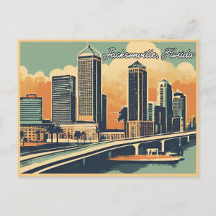 Klassische Retro-Grüße aus Jacksonville Postkarte