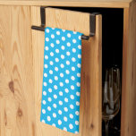 Klassische Retro Vintage White Polka Punkte auf Sk Geschirrtuch<br><div class="desc">Custom Elegant Classic Rustic White Polka Dots auf Sky Blue Template Cute Küche & Dining / Tisch & Küche Linens / Retro / Vintage Sky Blue Kitchen Handtuch.</div>