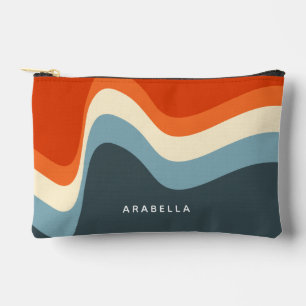 Klassische Retro Wavy Lines Zubehörtasche