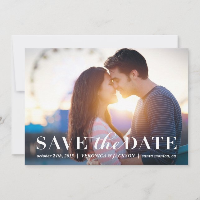 Klassische Romance Foto Save the Date Karte (Vorderseite)