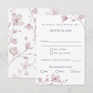 Klassische Romantische Verstaubte Rosen Blumen Hoc RSVP Karte