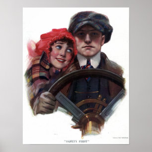 Klassische romantische Vintage-Winterillustration Poster