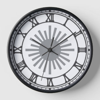 Klassische römische Mauermauer - Schwarz & Weiß Uhr