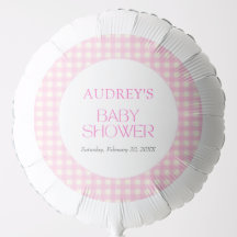 Klassische rosa Gingham-Mädchen-Babyparty