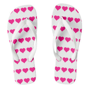 Klassische rosa Herzen Flip Flops