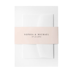 Klassische Rosa Personalisierte Namen Hochzeit Einladungsbanderole