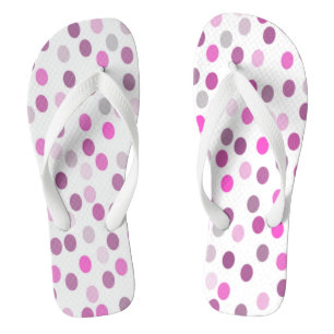 Klassische rosa Polka Punkte auf Weiß Flip Flops