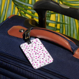 Klassische rosa Polka Punkte auf Weiß Gepäckanhänger