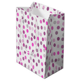 Klassische rosa Polka Punkte auf Weiß Mittlere Geschenktüte