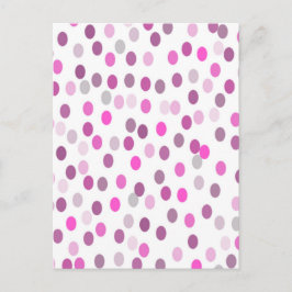 Klassische rosa Polka Punkte auf Weiß Postkarte