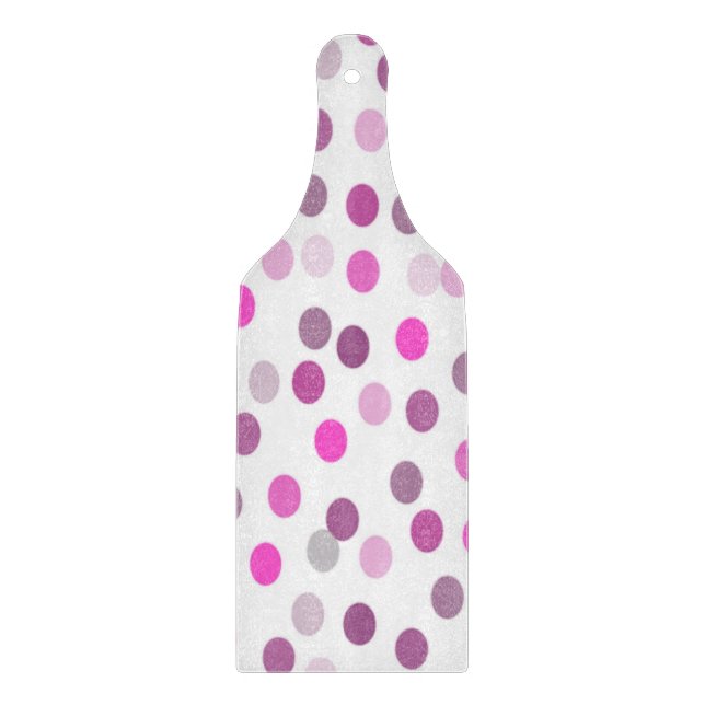 Klassische rosa Polka Punkte auf Weiß Schneidebrett (Vorderseite)
