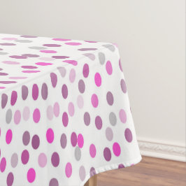 Klassische rosa Polka Punkte auf Weiß Tischdecke