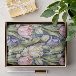 Klassische rosa, violette und weiße Tulpen Seidenpapier