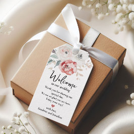 Klassische Rose Elegante Hochzeiten Begrüßungstag Geschenkanhänger