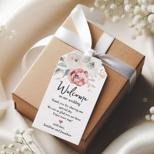 Klassische Rose Elegante Hochzeiten Begrüßungstag Geschenkanhänger
