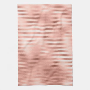 Klassische Rose Gold horizontale Streifen Geschirrtuch