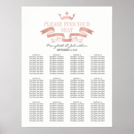 Klassische Rose Gold Wappen Hochzeitssymbole Poster