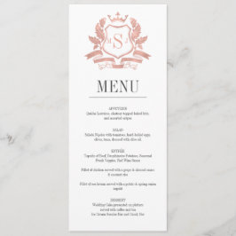 Klassische Rose Gold Wappen Wedding Menu Card Menükarte