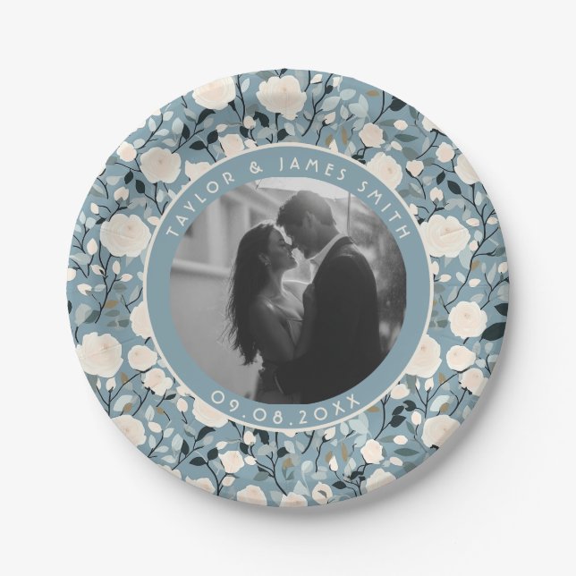 Klassische Rose Hochzeiten Teller für Junggeselinn (Vorderseite)