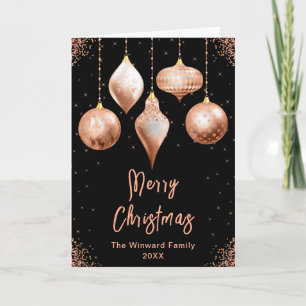 Klassische Rosen-Gold-Ornamente Frohe Weihnachten