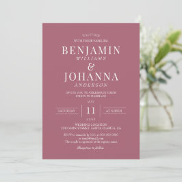 Klassische Rosewood Rosewood Rosa Wedding Einladung