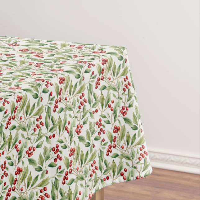 Klassische Rot-Grün Weihnachtsgrün Heilige Beere Tischdecke (Beispiel)