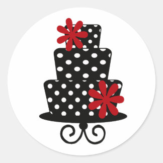 Klassische Rot- und Schwarzkleber Runder Aufkleber