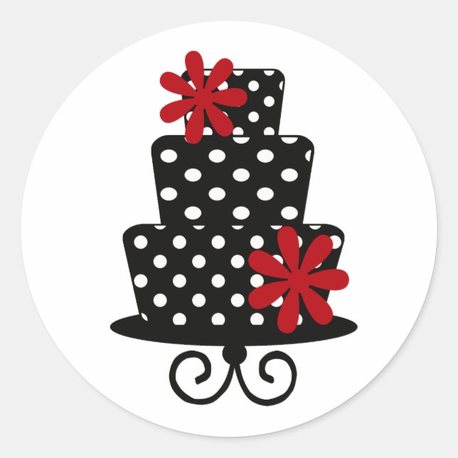 Klassische Rot- und Schwarzkleber Runder Aufkleber (Vorderseite)